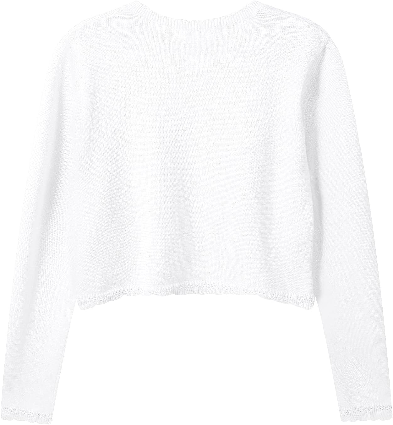 Girls Long Sleeve Sparkle Bolero Cardigan Kids Button Closure Knitted Shrug Cropped Sweaters Tops 3-12 Years - Image 4