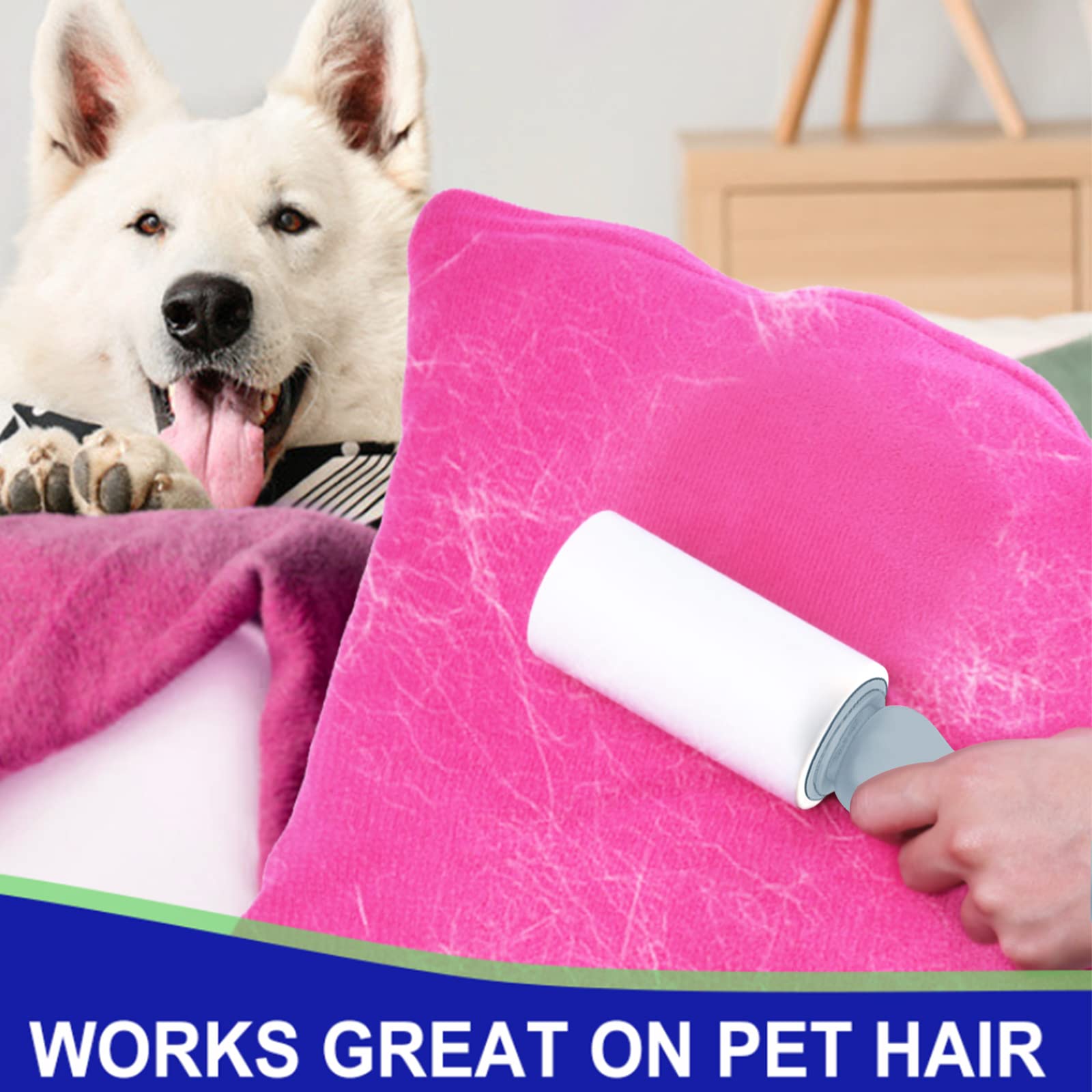 Brosse Anti Poils Animaux 540 Feuilles très adhésives - Extra Collant Rouleau adhesif Vetement