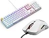 Gaming Keyboard and Mouse Combo - Glorious GMMK 100% Backlit RGB Full Size Mechanical Keyboard  Model O Minus Wired Gaming RGB Matte White Mouse Bundle