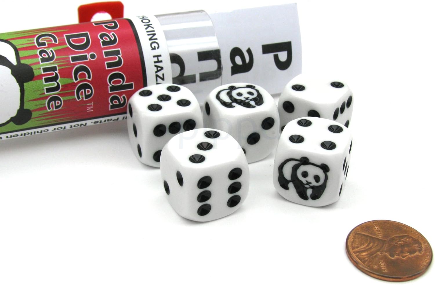 Koplow Games Panda Dice Game with 5 Dice Travel Tube and Gaming Instructions