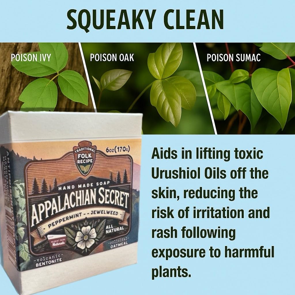 Anti-Ivy Jewelweed Soap - All Natural Poison Ivy Soap for ivy, oak, and sumac Itch Relief- Large Bar - Appalachian Secret 6 oz — Amazon image 3