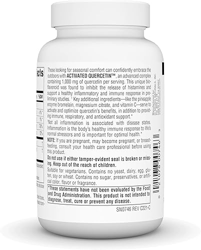 Miniatura 3 de Source Naturals Quercetina Activada - Complejo Bioflavonoide Derivado de Plantas - Defensa Estacional e Inmune - 100 Tabletas