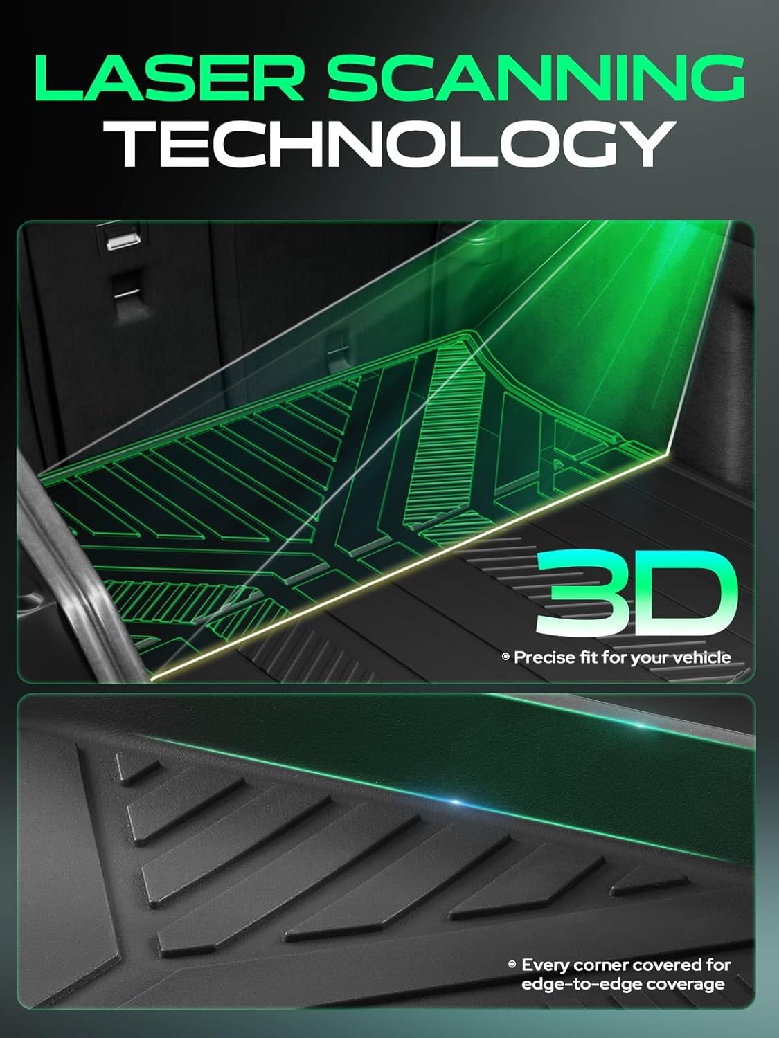 YHTAUTO Rear Lower Storage Trunk Mat Compatible with Tesla Model 3 Highland 2021 2022 2023, TPE Floor Liners All Weather Custom Fit, Black