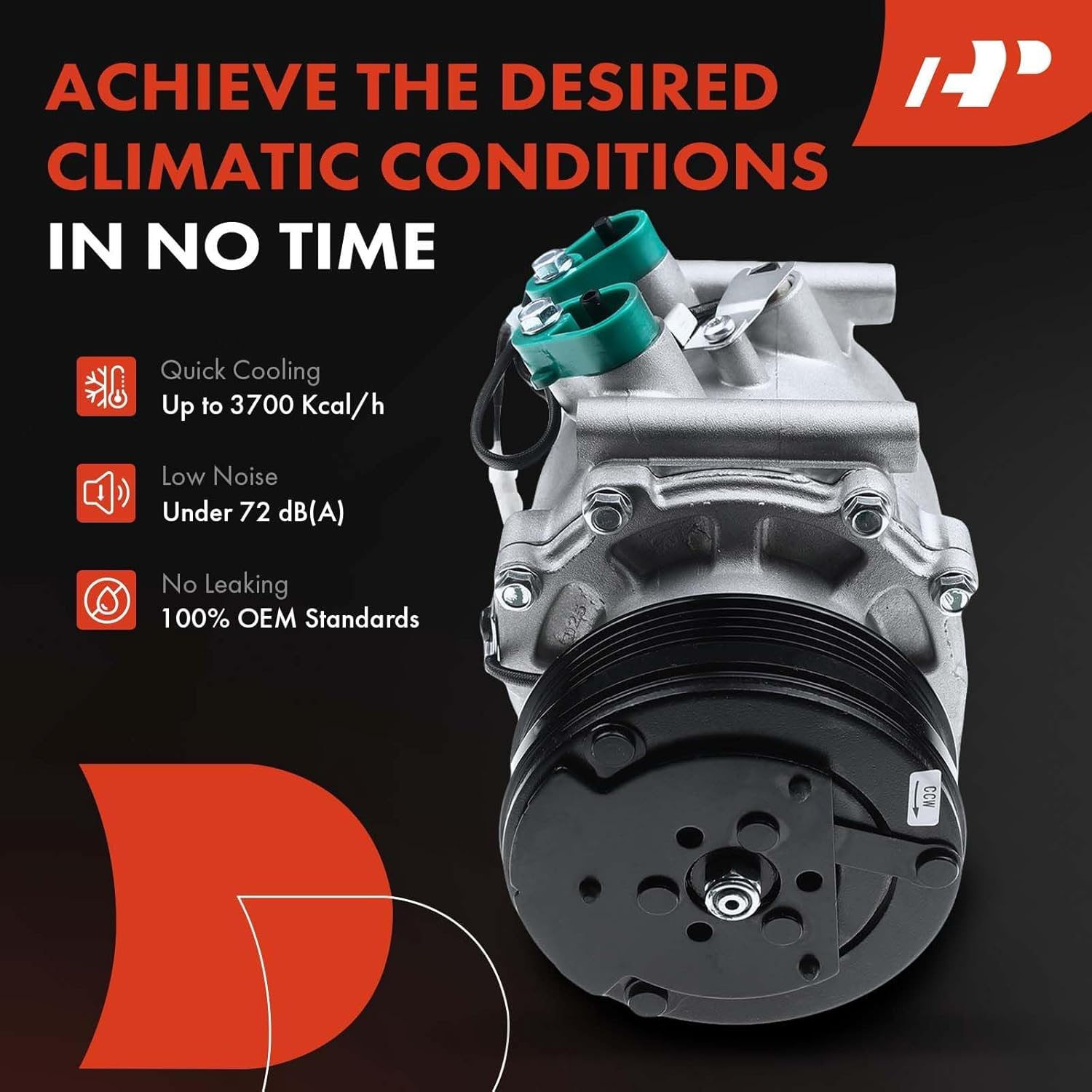 A-Premium A/C Compressor with Clutch Compatible with Honda Civic 1.5L 1.6L 1994-2000, Civic del Sol 1994-1995, CR-V 2.0L 1997-2001, Only for TRS090 S-anden Compressor Type