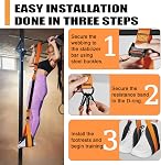Bandes d'assistance de traction, bande de résistance de service lourd pour barre de traction et bandes de résistance 300lbs, 4 Bandes d'aide à tirer 2 Repose-pieds, poids/taille réglable pour l'entraînement à la force de traction