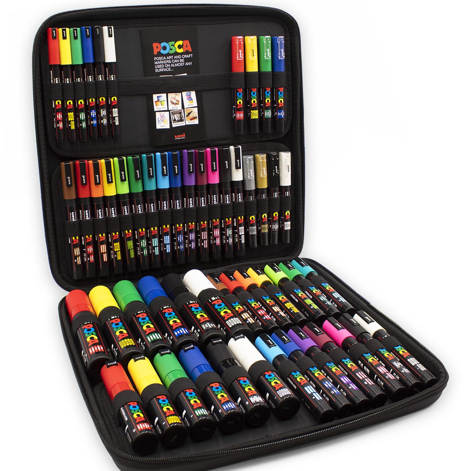 Water Based Permanent Marker Paint Pen - PC-1MR / PC-1M /PC-3M / PC-5M / PC-7M / PC-17K Nibs - Multi Surface Use - Display Gift Case of 54 Pens