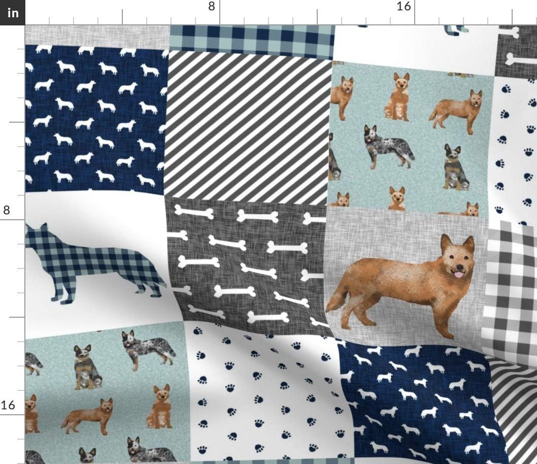 Spoonflower Fabric - Cheater Quilt Wholecloth Dogs Pet Pets Australian Cattle Dog Printed on Petal Signature Cotton Fabric by The Yard - Sewing Quilting Apparel Crafts Decor