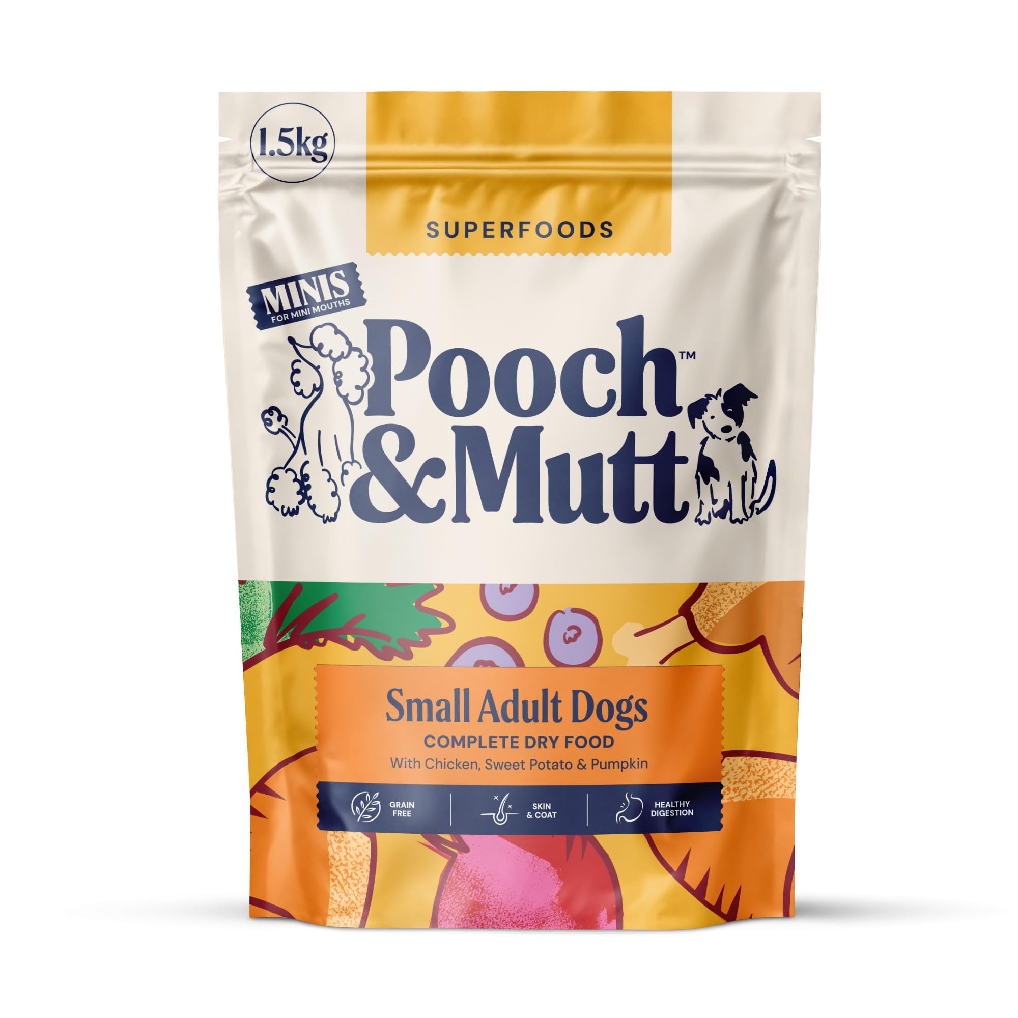 Complete Small Dry Dog Food (Grain Free), Superfood Blend, 1.5kg