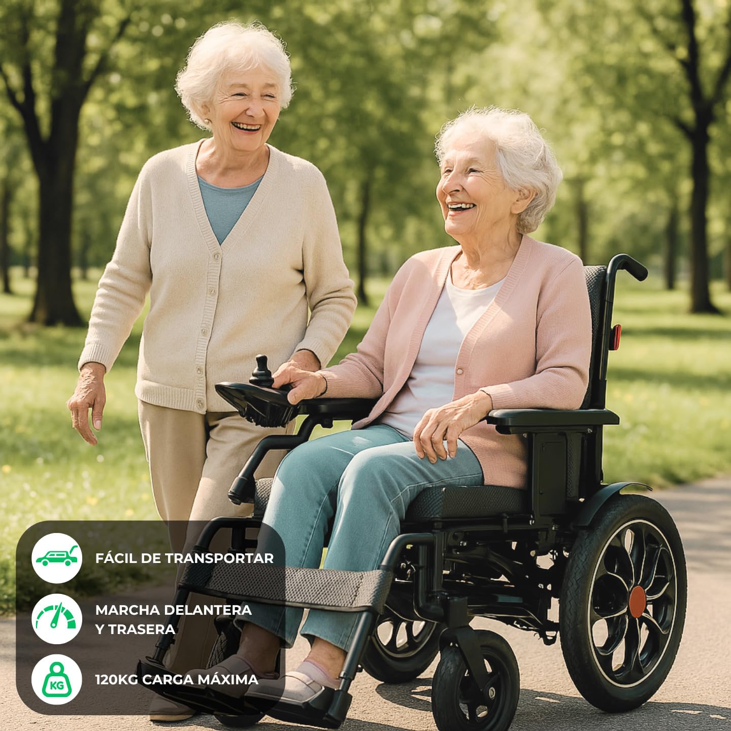 Silla de Ruedas Eléctrica Plegable Ligera Auton 20km Potente Motor 540W Todo Terreno - Silla de Ruedas Eléctrica Minusválidos ideal Viajes Avión -Silla de Ruedas Automática Movilidad Reducida CAREWAY