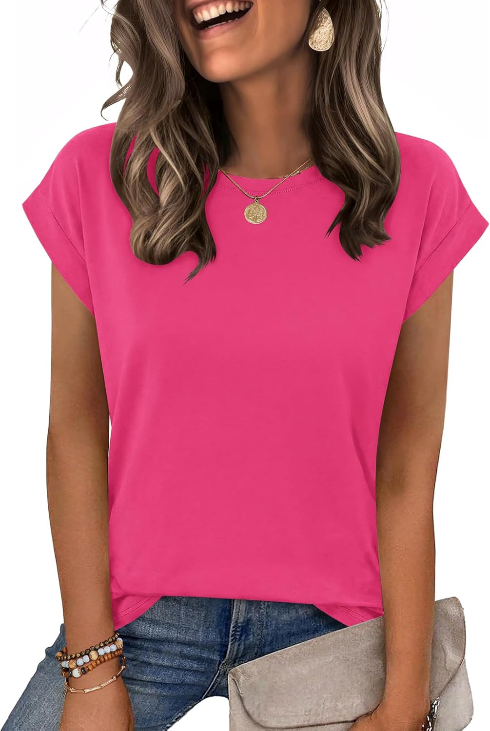 Zeagoo Womens Tops Summer Casual Cap Sleeve Tshirts Shirts Business Dressy Spring Fashion Outfits Trendy Clothes