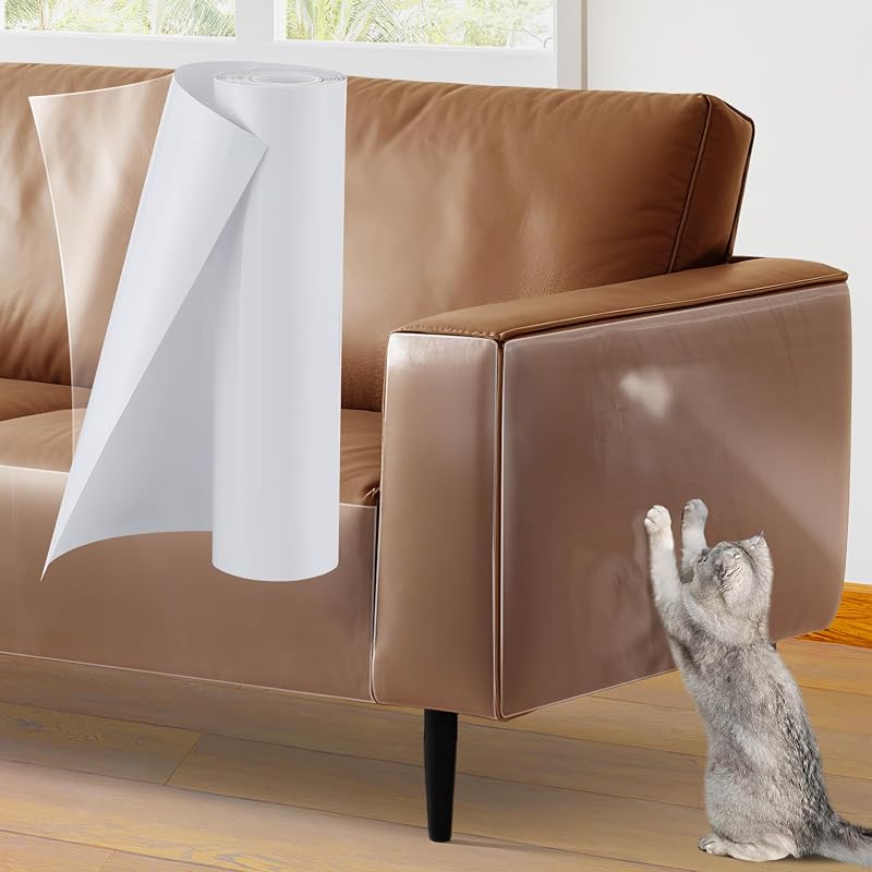 Protetor Transparente para Arranhões de Gatos em Móveis de Couro Acostop 345,44 x 30,48 cm