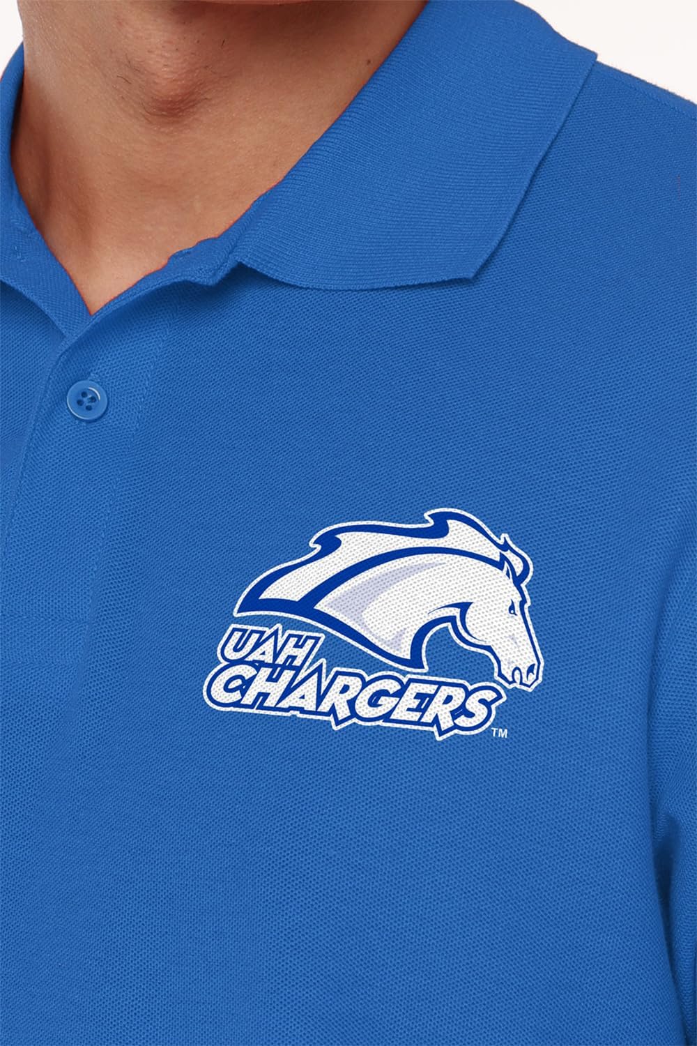 Official NCAA Men's 100% Cotton Knit Polo Short Sleeve Shirt Primary Mark Collection