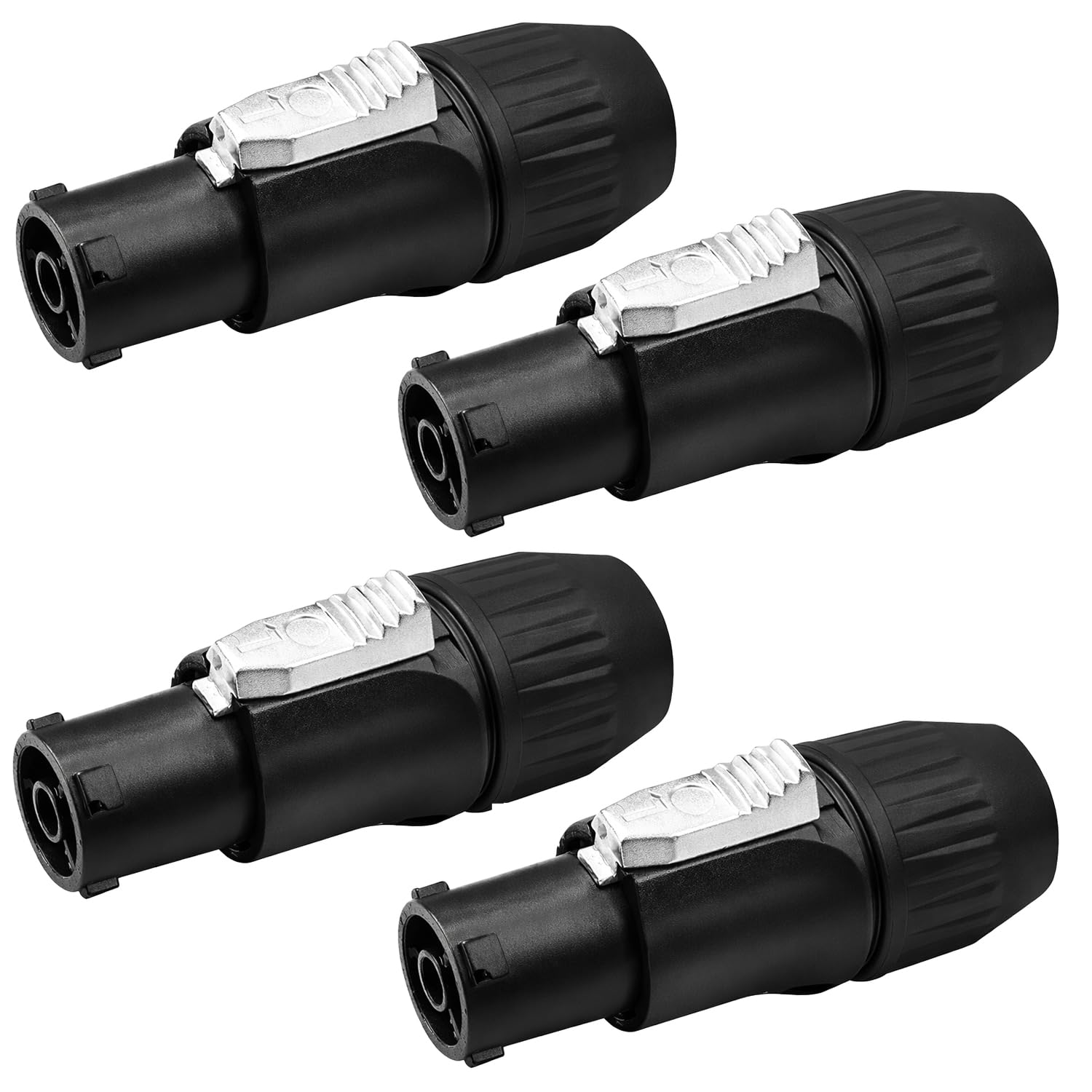 PowerCON Panel Mount Connector IP65, 3-Pin AC Locking Power Plug 20A 250V, Waterproof Socket for Stage Lighting, LED Displays and PA Systems, Male and Female, 4 Pieces (4pcs Female plug)