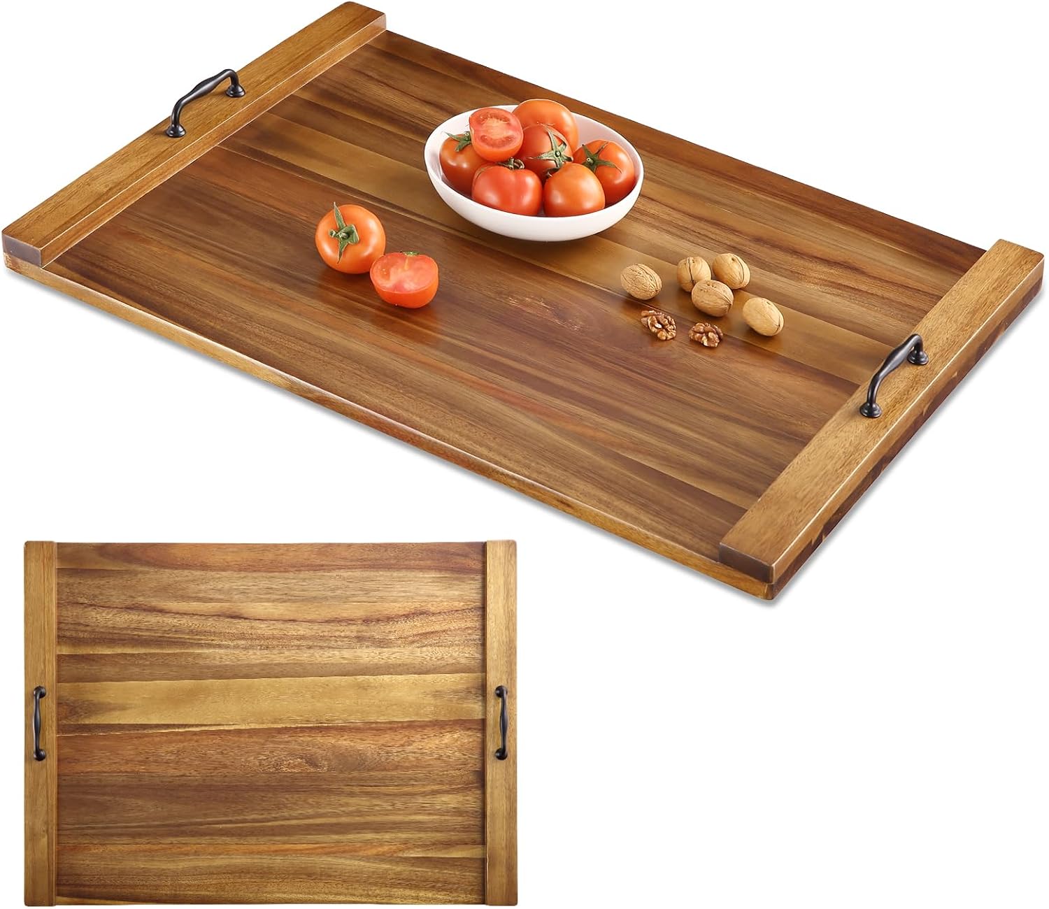 Garvee Acacia Wood Noodle Board Stove Cover 30x22 in, Wooden Stove Top Cover with Dual Handles, Large Cutting Board Butcher Block for Electric & Gas Stovetop