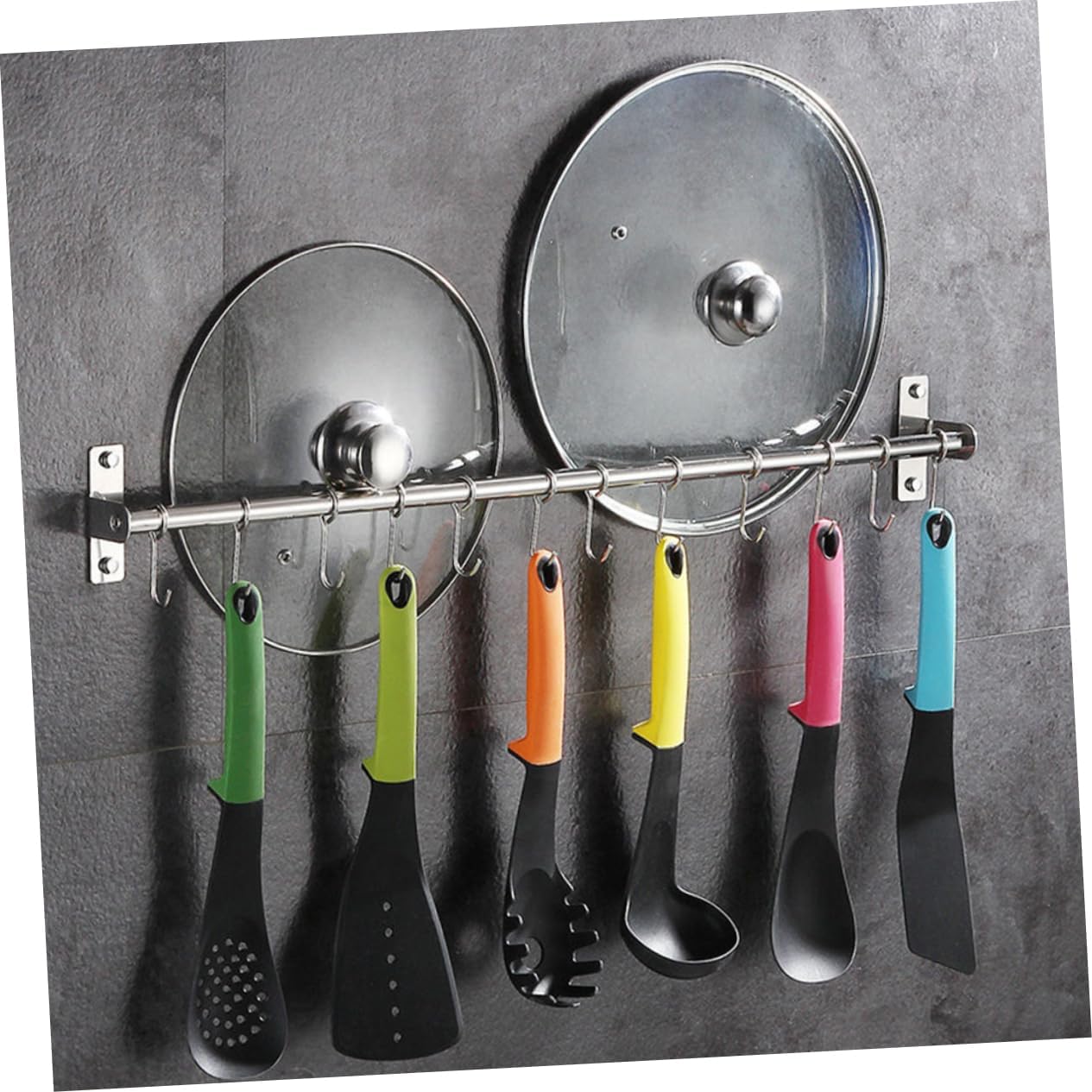 Zerodeko Sticky Wall Hooks 50cm Kitchen Hooks for Hanging Kitchen Shelves No-Punch Design Sturdy Material