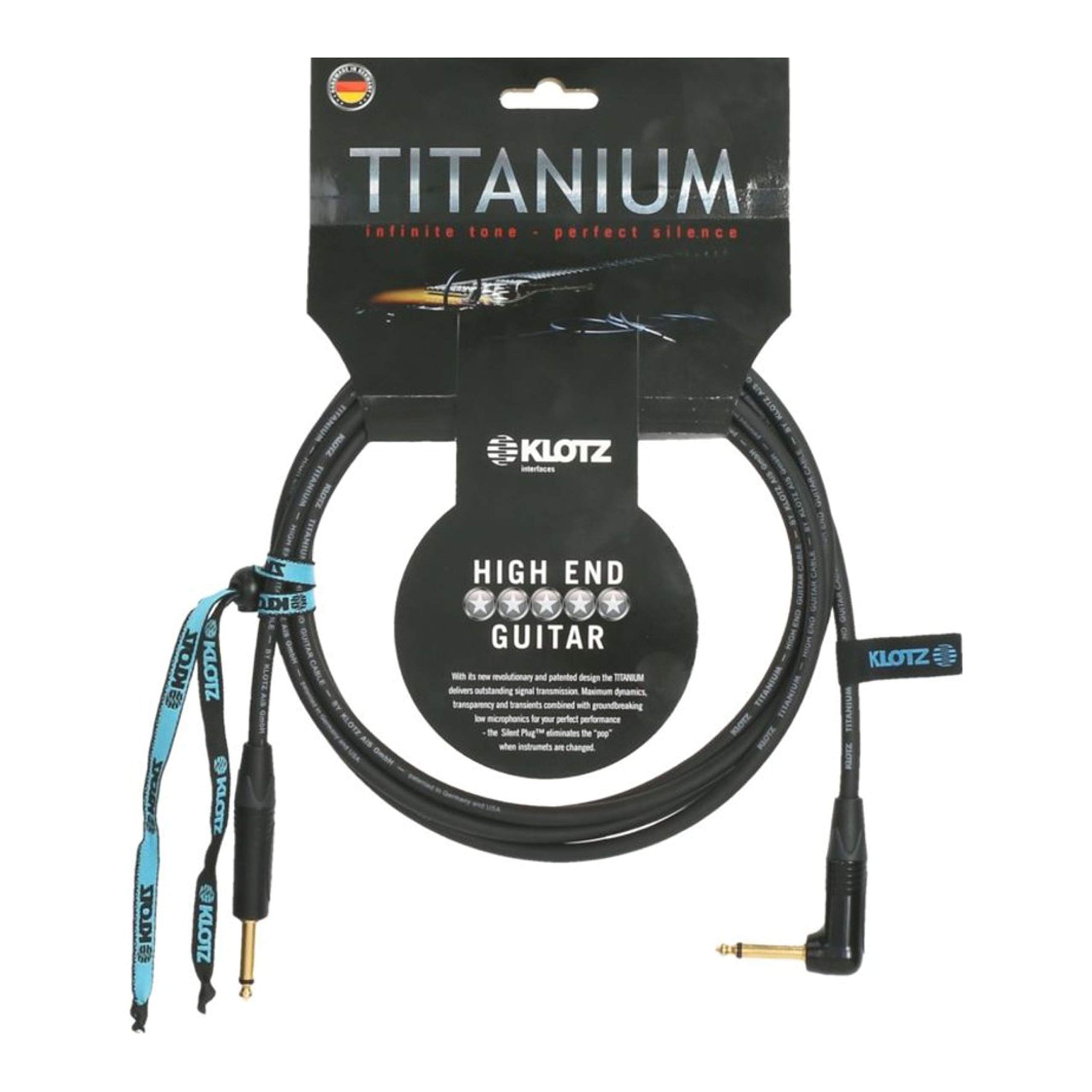Klotz TI-0300PR Titanium instrument cable 3 m - Kabel instrumentalny