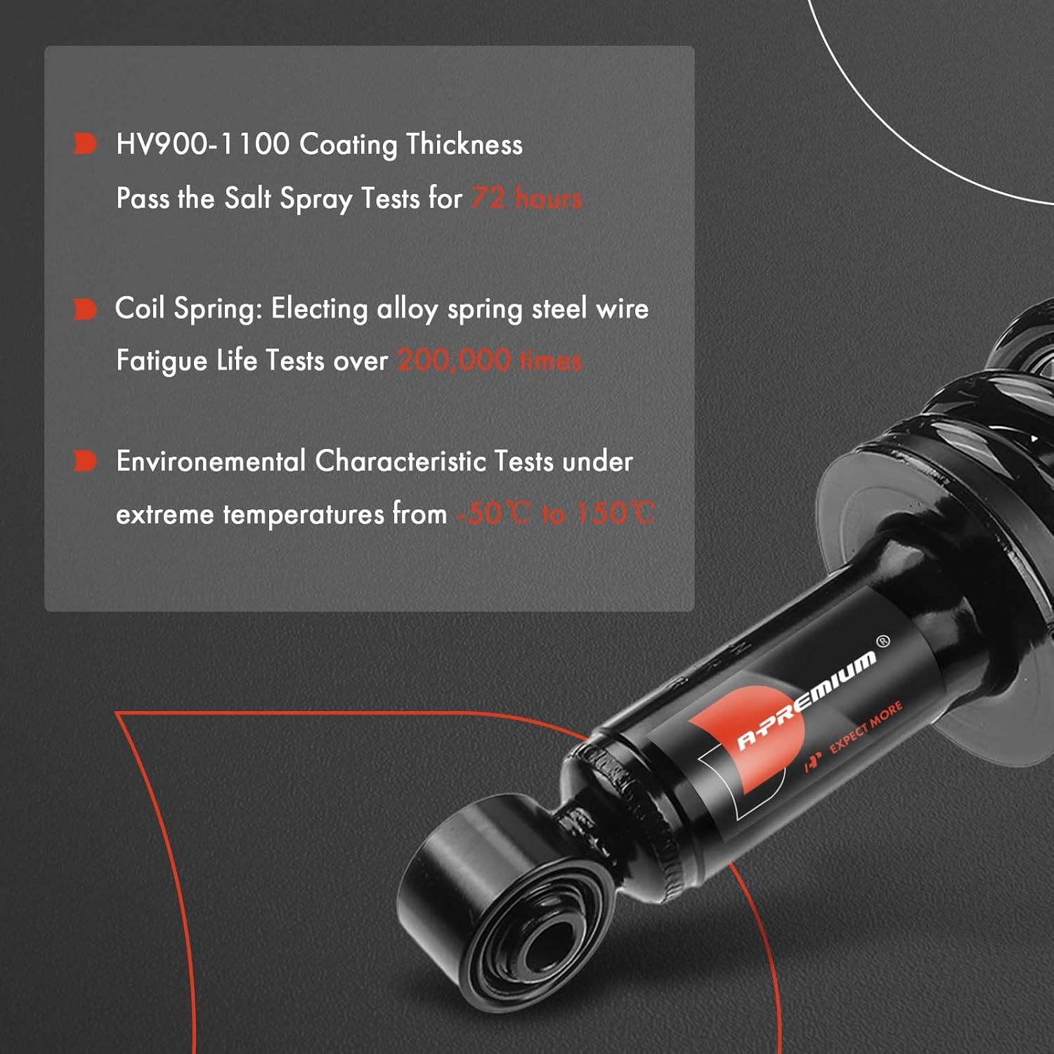 A-Premium Front Pair (2) Complete Strut & Coil Spring Assembly Compatible with Toyota 4Runner 1996 1997 1998 1999 2000 2001 2002, Driver and Passenger Side