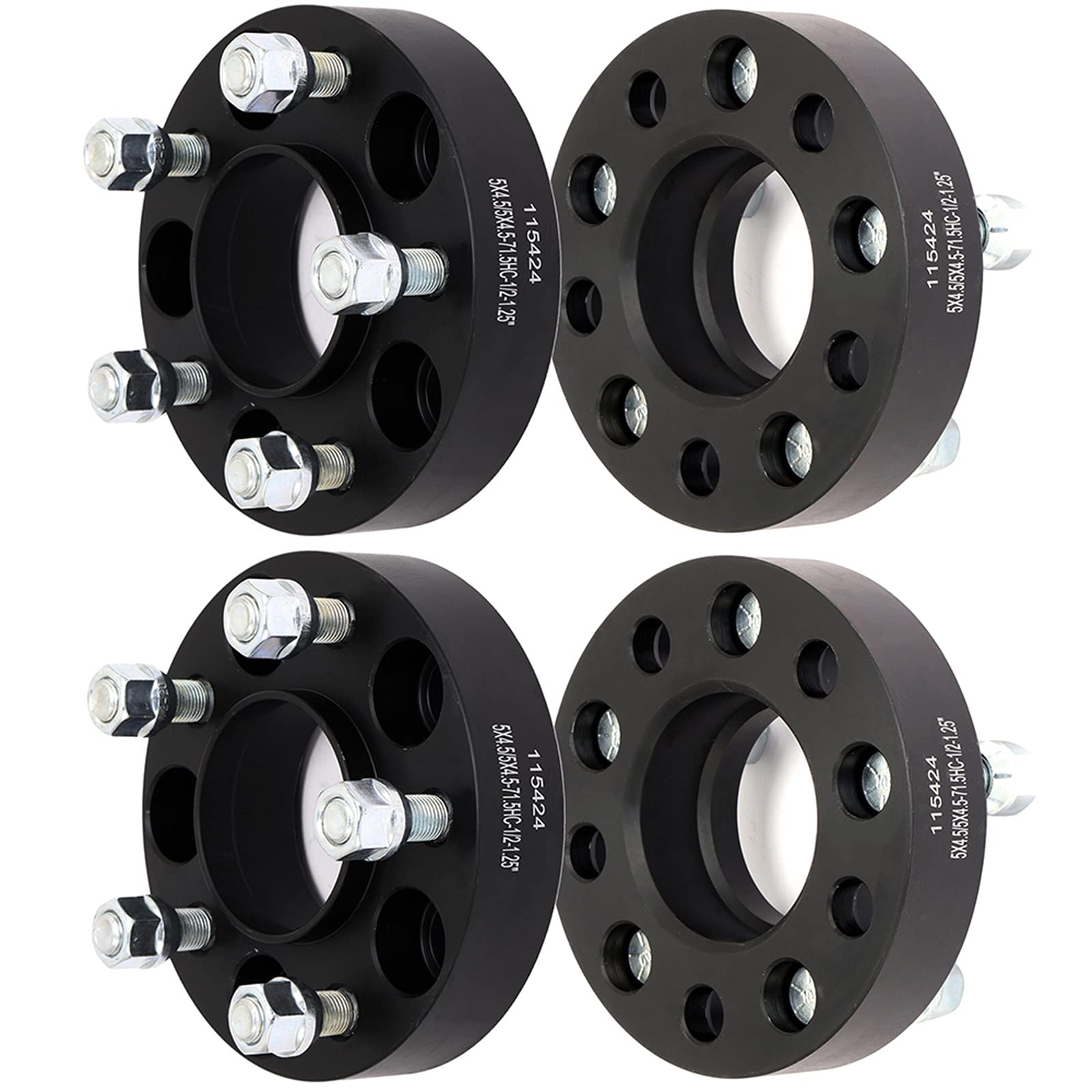 SCITOO 2Pcs 5x4.5 Wheel Spacers 1.25 inch for Jeep Black Wheel Adapters