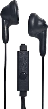 Magnavox MHP4820M-BK Gummy Earbuds with Microphone in Black | Available in Pink, Purple, White, Black, Blue | Earbuds Gummy | Extra Value Comfort Stereo Earbuds | Durable Rubberized Cable |