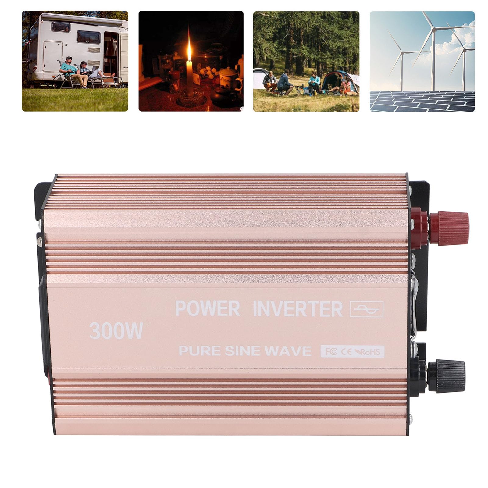 Generic Inversor de Coche de Onda Sinusoidal Pura, Salida de 220 V, Inversor de Onda Sinusoidal Pura, Impulso Robusto, Alta Eficiencia para Vacaciones (24V a 220V)