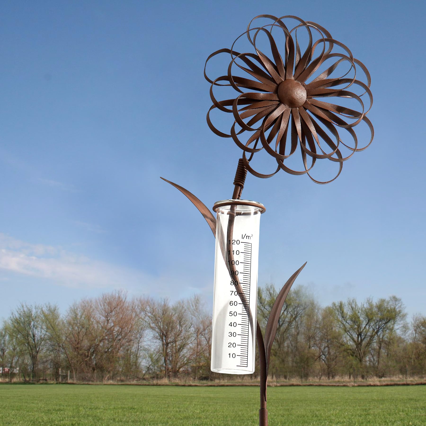 17 Cm Regenmeter Voor Tuin, Vorstbestendig, Regenmeter Voor Buiten Glazen Regenwatermeter Regenmeter Met Metalen Paal Decoratief Voor Tuin Terras Gazon Lan