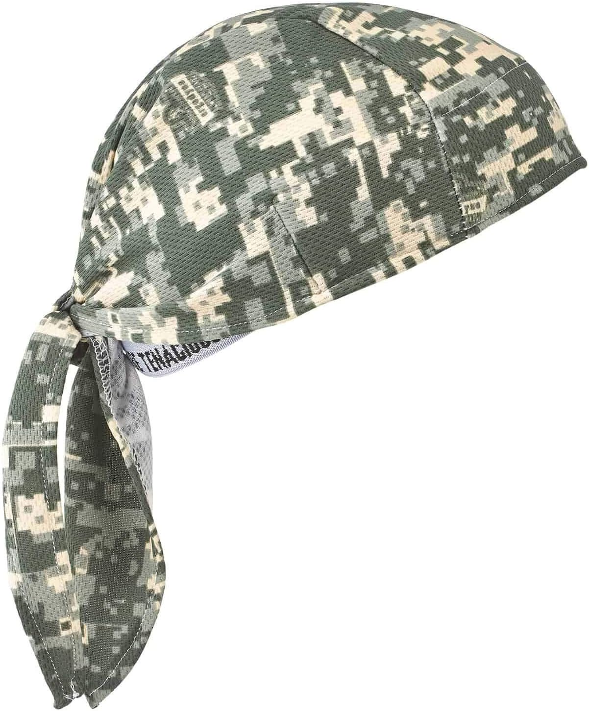 Ergodyne - 12478 Chill Its 6615 Dew Rag, Lined with Terry Cloth Sweatband, Sweat Wicking, Camo