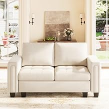 Belffin Velvet Modular Loveseat Sofa Couch 2 Seater Sofa Love Seats for Small Space Beige