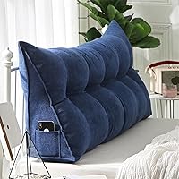 Vista 15 de Almohada triangular para cabecero, lavable, almohada de cuña grande, soporte de posicionamiento del respaldo, almohadas de lectura para dormitorio