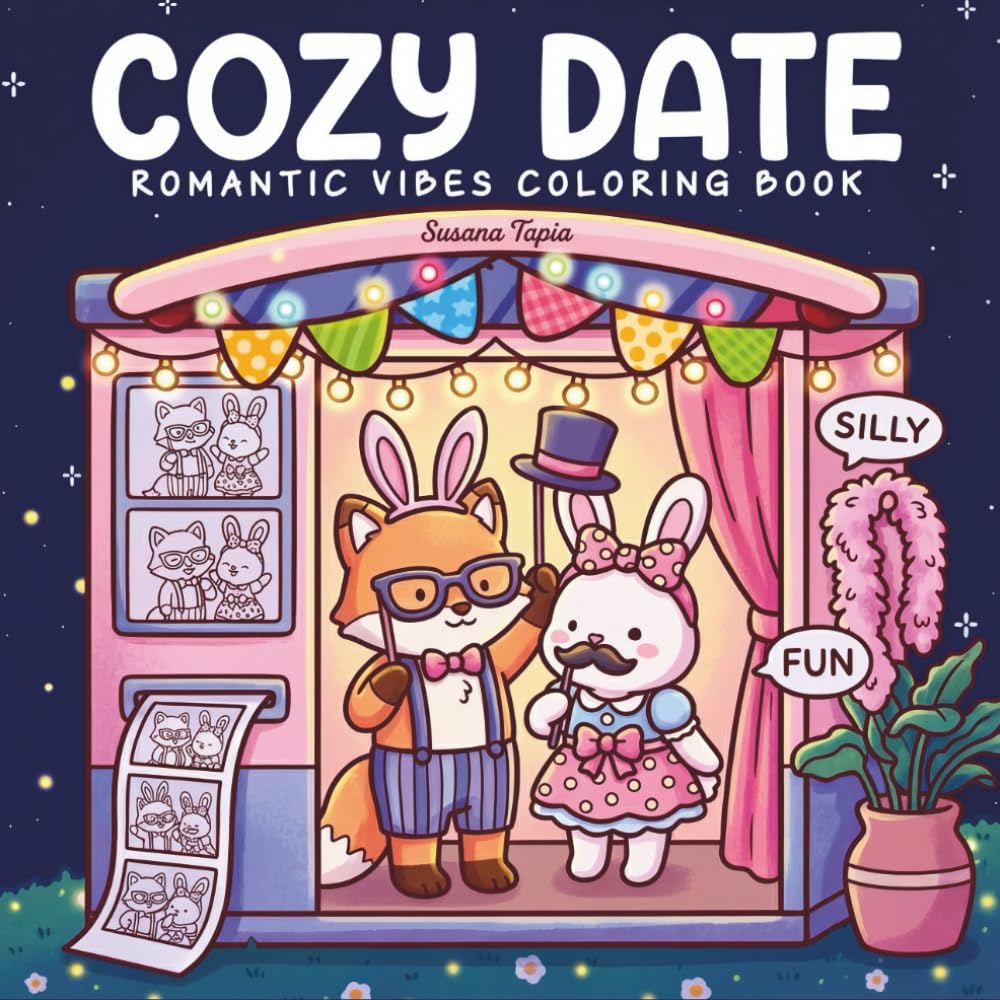 Cozy Date Coloring Book: 50 Adorable Animal Couples and Romantic Vibes for Stress Relief, Relaxation, and Fun