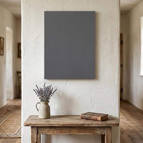 Charcoal Solid Color Wood Canvas Wall Art, Wall Decor for