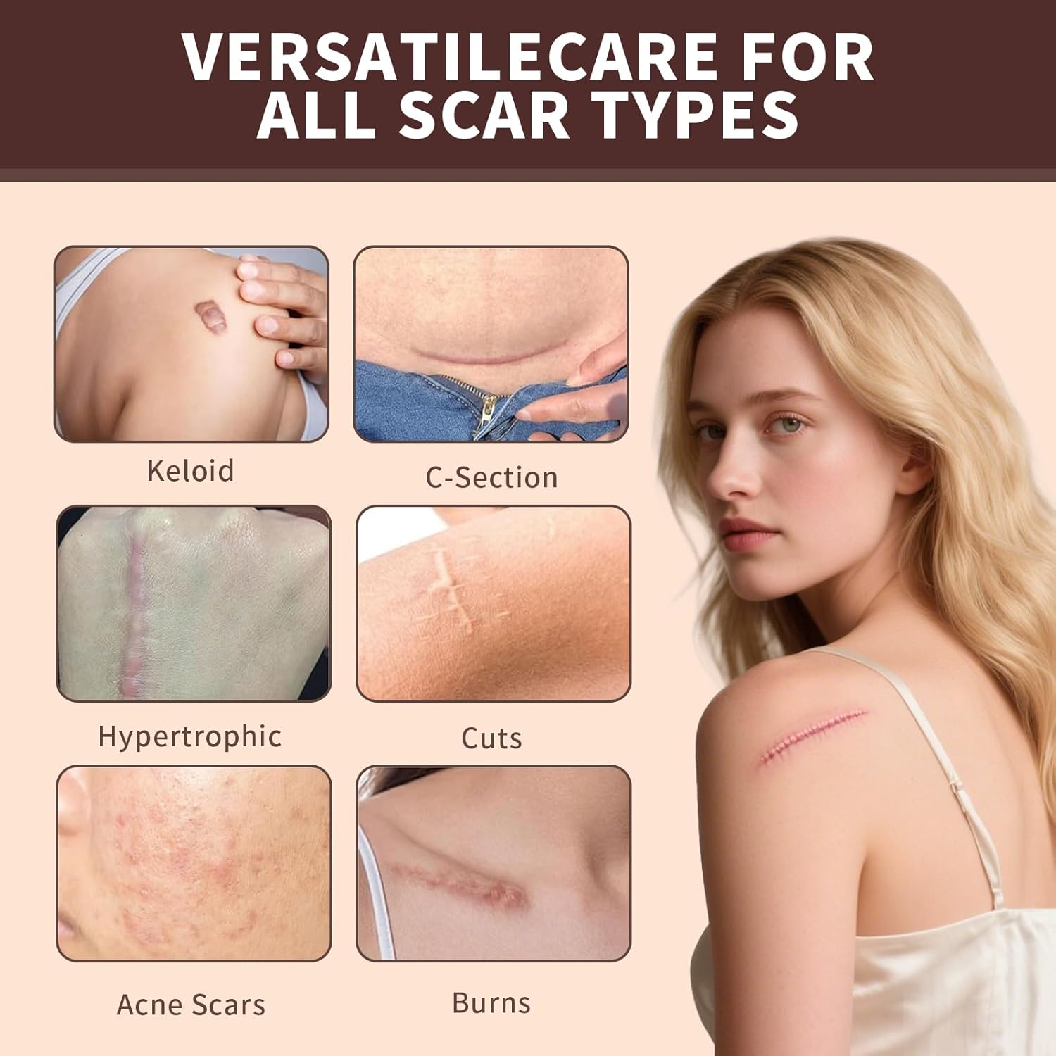 60% Silicone Scar Stick, Skin Scar Solutions for Face and Body, Stick Applicator Manual Massage, with Centella Asiatica Extracts and Vitamin E, Soothing & Gentle for All Skin Scar Types - Image 8