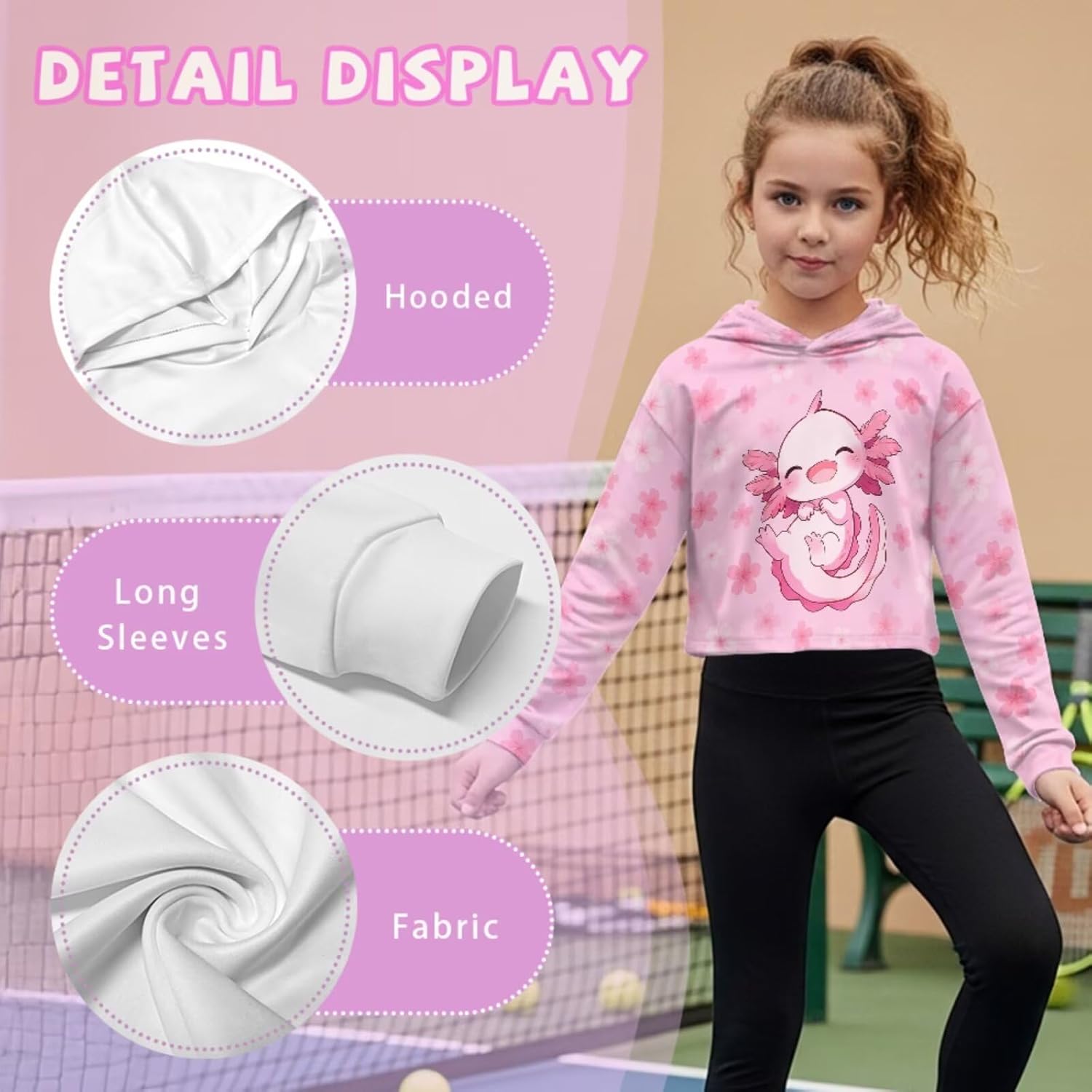 Girls Clothes Set 2 Pieces Long Sleeve Pullover for Kids 5-14 High Waist Flare Pants Soft Cozy Crop Tops Hoodies