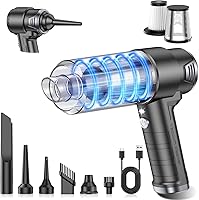 Vista 12 de KMM Aspiradora de Mano para Automóvil, Aspiradora 4 en 1 de 16000Pa con Soplador de Aire, Aspiradora de Alta Potencia de 120W Ajustable de 3 Gris