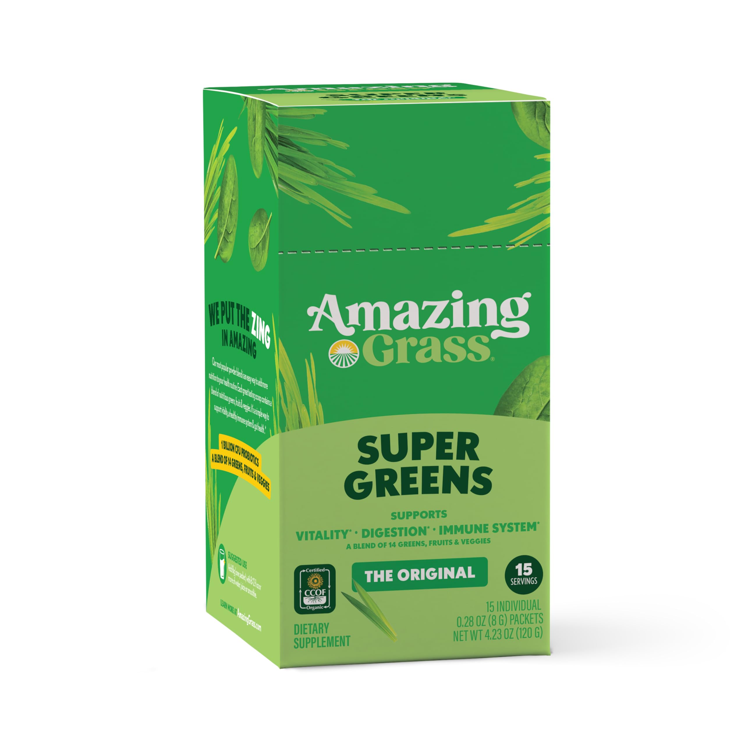 Amazing Grass Super Greens Powder Stick Packs Original, 15 Servings — Amazon image 7