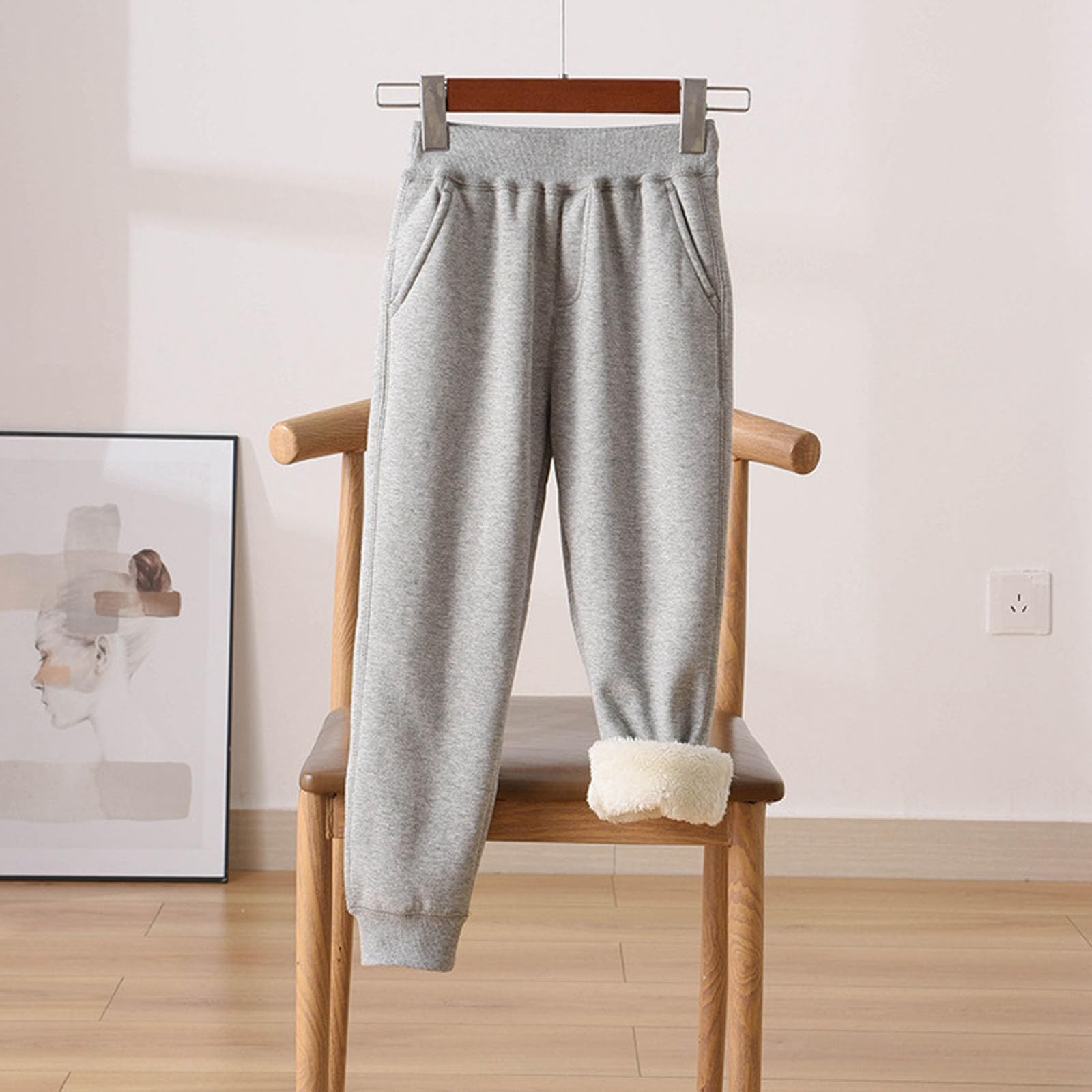 WWricotta Pantaloni Bambini, Invernali da Ragazzo con Fodera in Pile, Termici Spessi per, per Sport all'Aria Aperta, Tempo Freddo, Comodi E Caldi, Joggers, Tessuto Elastico Morbido