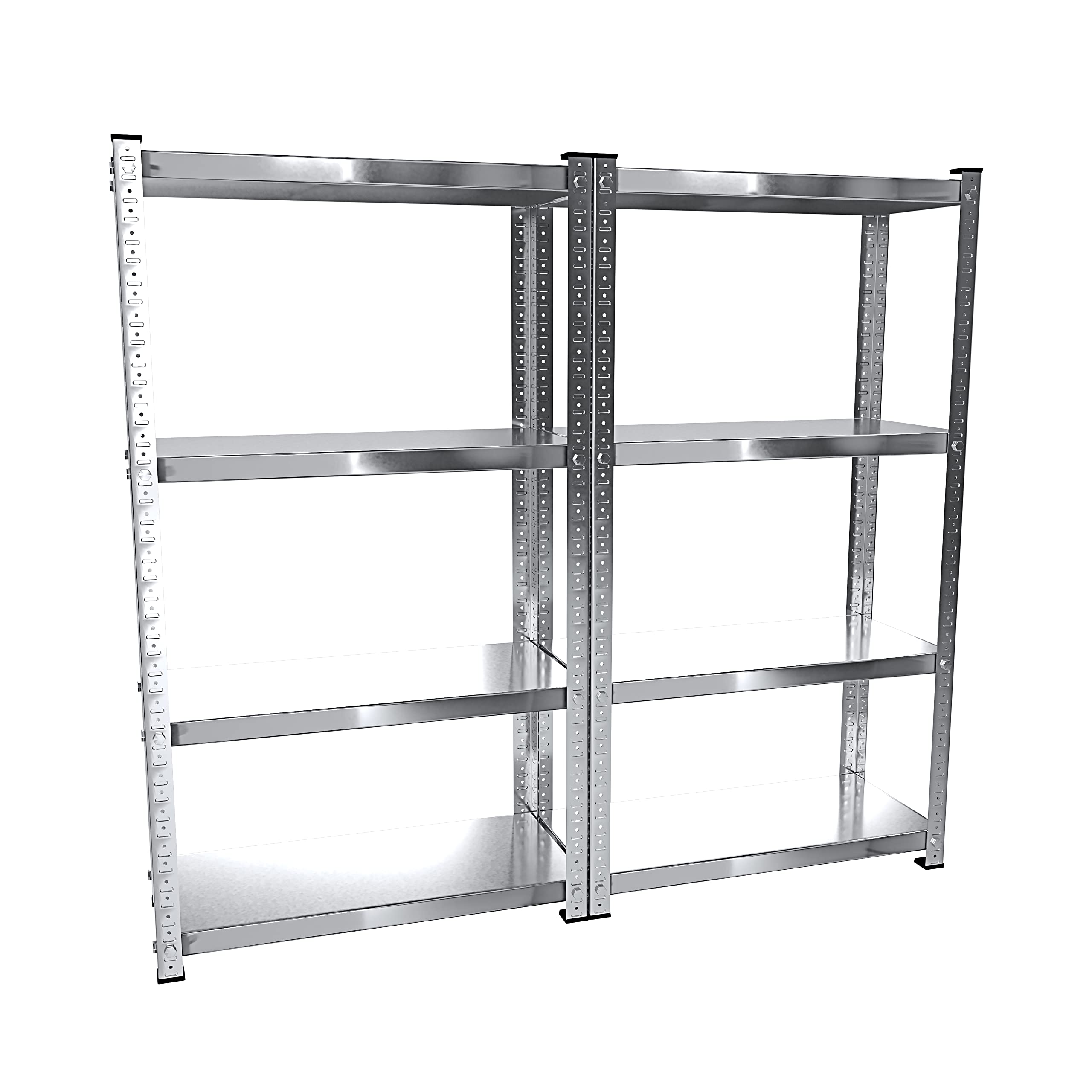 Arreditaly 2 Scaffali In Metallo Scaffale Alta Portata Con 4 Ripiani Regolabili Ideale Per Garage Officina Cantina Capannone Magazzino Design Modulare 150 x 75 x 30 cm (2)