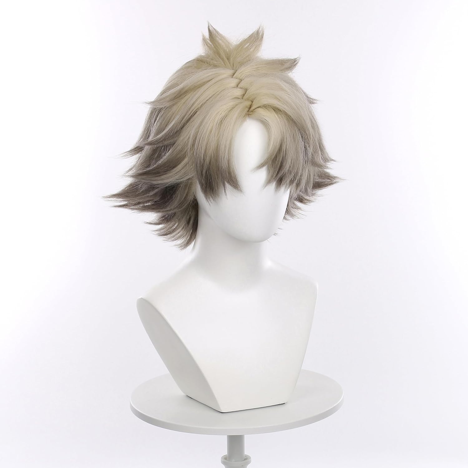Short Grey Gradient Cosplay Wigs Halloween Costume Party Wigs for Adult