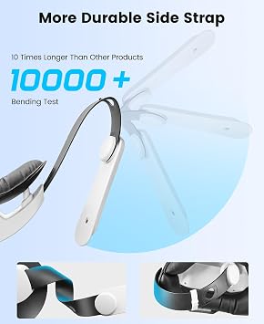 Kawaye for Meta Quest 3S/Quest 2/Quest 3 Head Strap with 7500mAh Hot-Swap Battery Pack, Double Knobs Adjustable VR Headset Strap with Two Large Support Pad Enhanced Support, Reduce Pressure