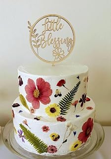 Wooden Little Blessing Cake Topper, Laser-Cut Chlid Christening Smash Cake Topper for First Holy Communion Party/Baby Shower Birthday Wedding Baptisms Decorations