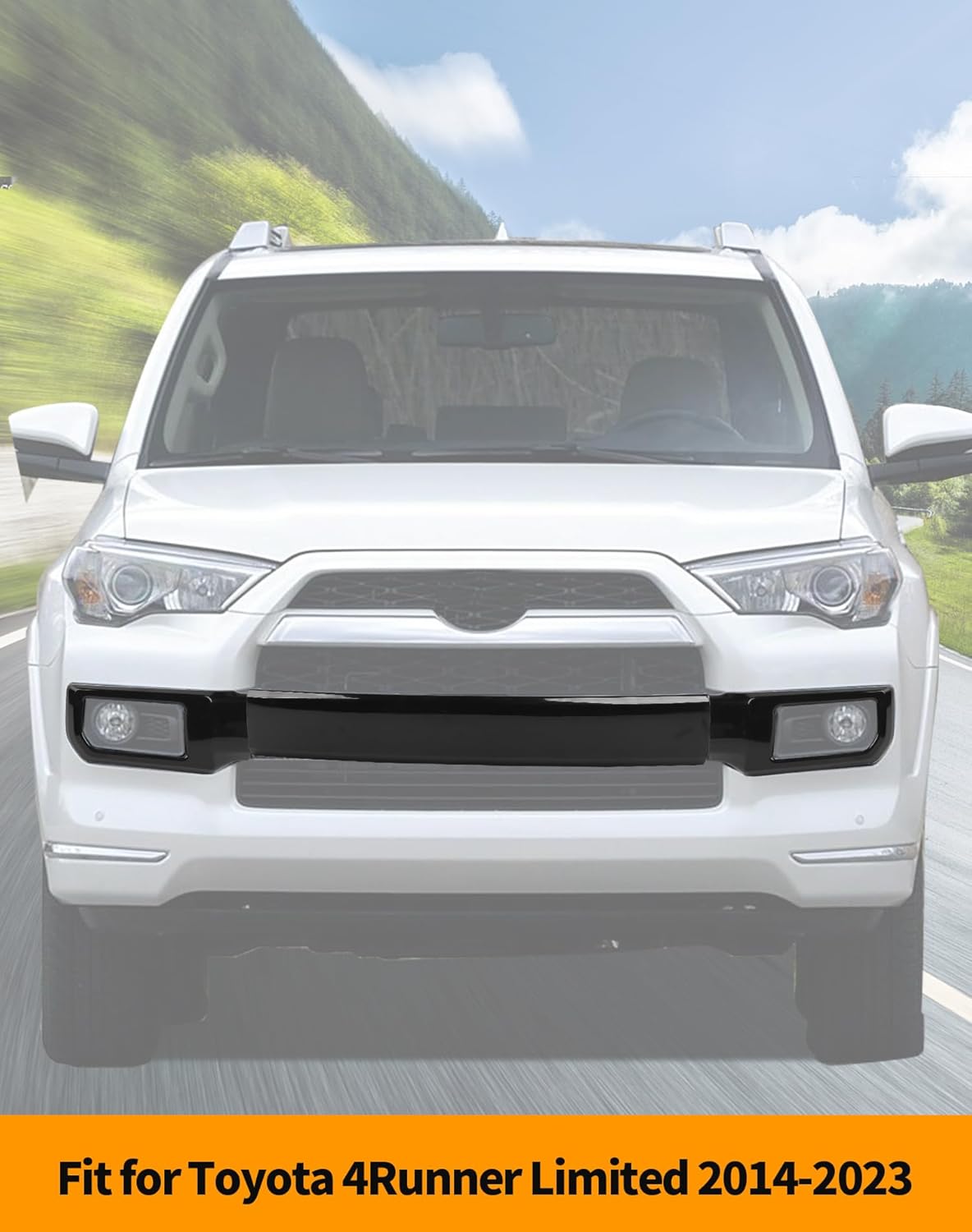 Hoolcar Exterior Front Grill Inserts Trim Center Bumper Guard Cover Compatible with Toyota 4Runner Limited 2014-2023, Black