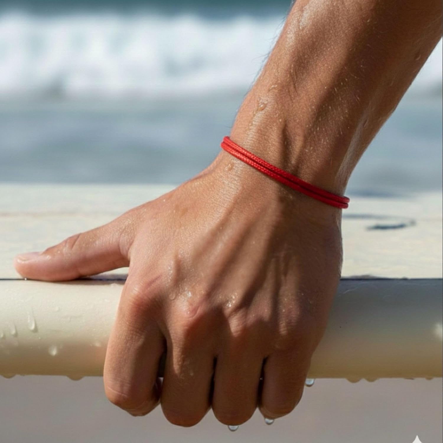 Red String Bracelet for Men and Women - Adjustable Kabbalah Protection Cord - Waterproof Nylon - Surfer, Strength, Power, Talisman, Good Luck Charm, Energy, Red String of Fate, Love, Evil Eye (2)