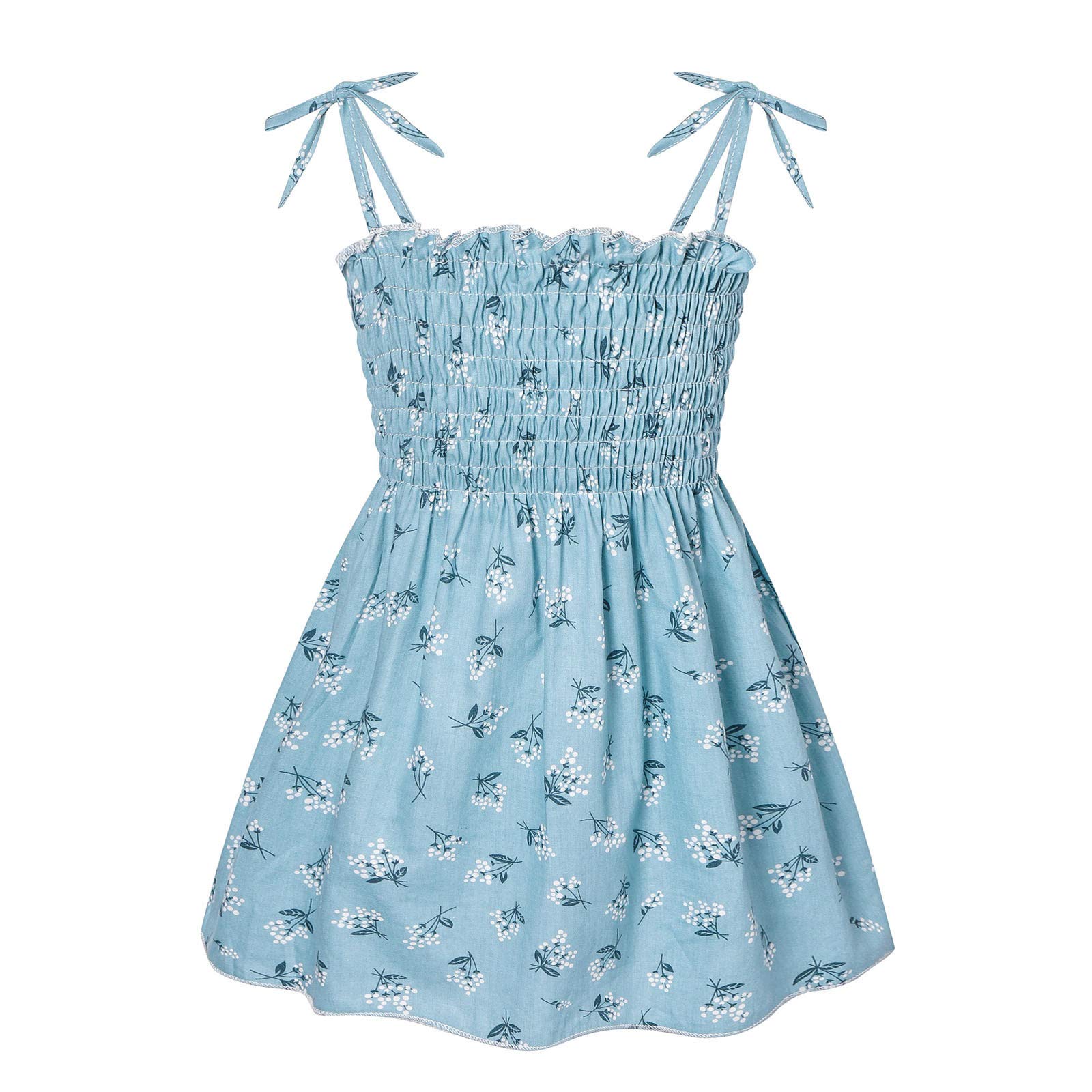 Robe Fille Bébé Marguerite à Fleurs – Sans Manches, Jupe Avec Ceinture Chaînes – Mignon & Tendance Tout-Petit