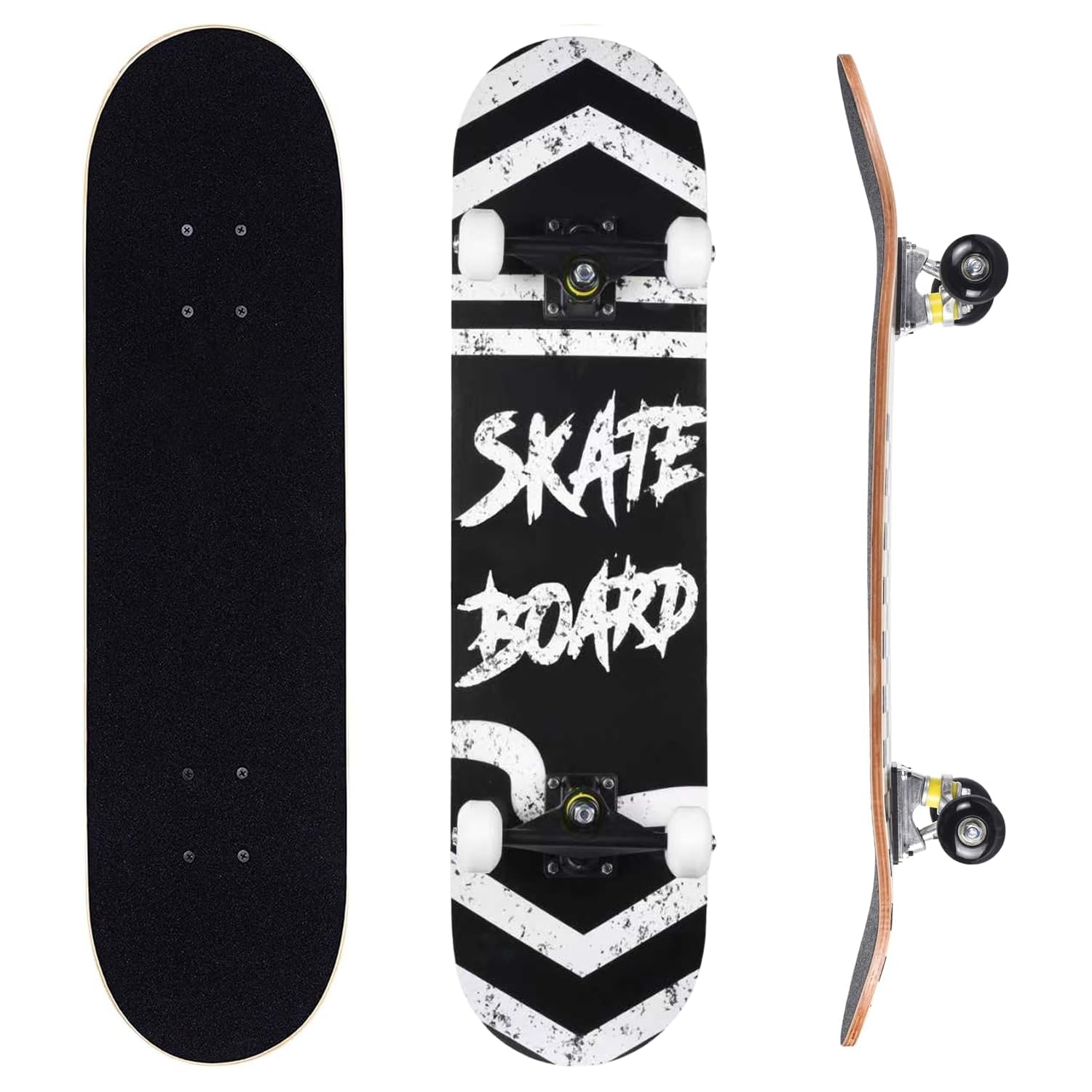 ERNAN Skateboard,Monopatín Completo Profesional de 31 x 8 Pulgadas,7 Capas Monopatín de Madera de Arce con Rodamiento ABEC-7 para Niño Niña/Adulto Principiante. — view 24