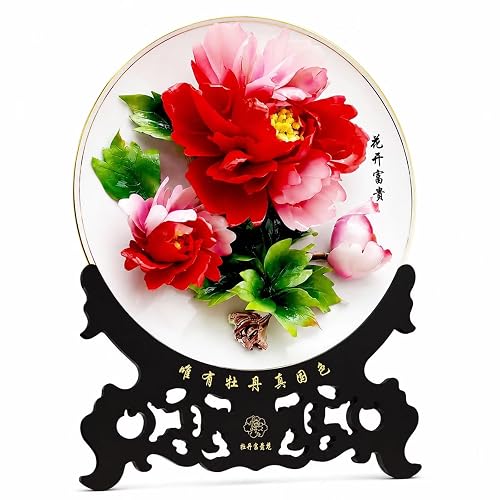 14" Floral Porcelain Artwork-Elegant Table Sculpture for Shelf Decor |