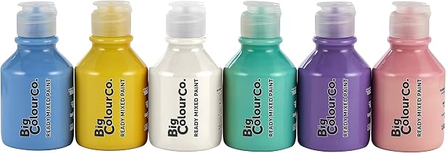 Big Colour Co Ready Mixed Paint Pastel Colours 6 x 150ml