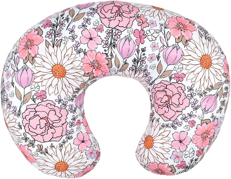 Nursing Pillow and Positioner, Breastfeeding, Bottle Feeding, Baby Sitting Support with Removable Ultra Soft Minky Cover, Tummy Time Support for Baby Boys and Girls