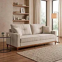 Sofá Living Malibu 2,30m Bege Bouclê - King House