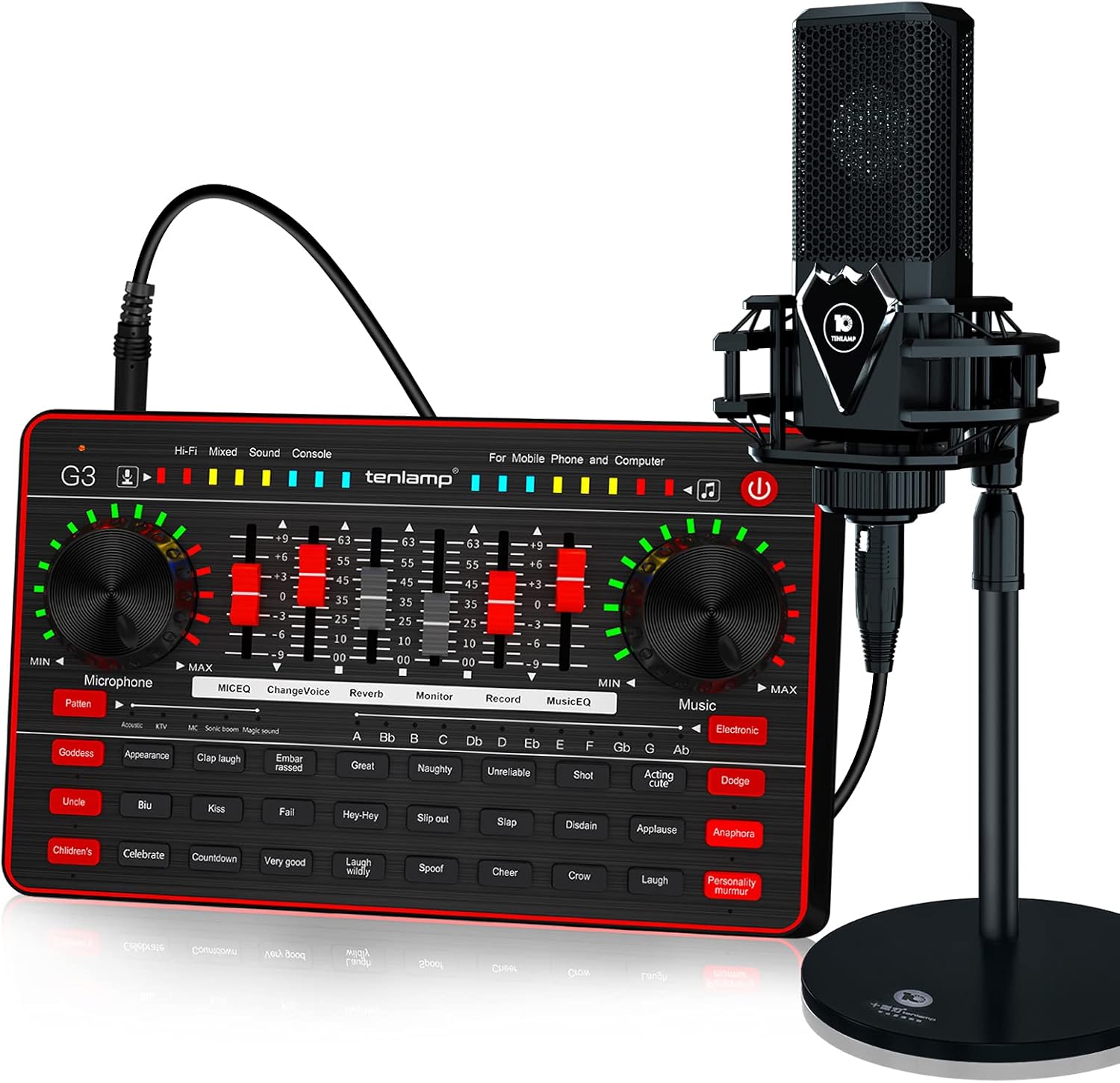 tenlamp Audio Mixer Kit, G3 Live Sound Card & Studio Recording