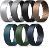 FORTHEE Silicone Wedding Ring for Men, Mens' Rubber Wedding Engagement Bands for Crossfit Workout, Breathable Airflow Inner Curve