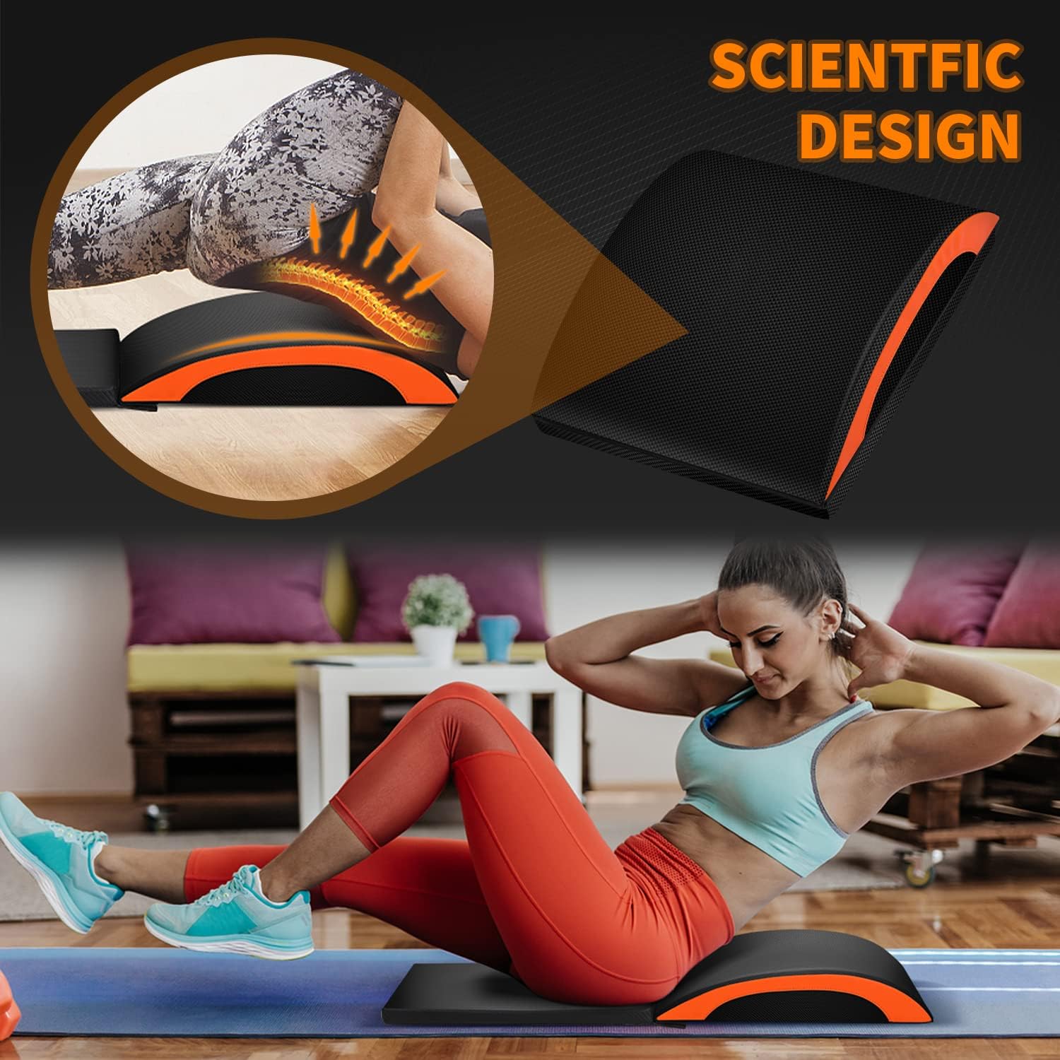 Outroad Ab Mat and Exercise Mat with Tailbone Protecting Pad - Sit Up Pad - Abdominal & Core Trainer Mat for Full Range of Motion Ab Workouts
